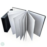 CONCERTINA PAPER - Hardback Sketchbook -  SEAWHITE 140gsm - POCKET SIZE - WHITE PAPER - 17.5cm x 9cm