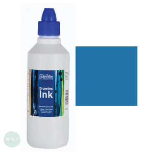 Drawing Ink -  Seawhite - ART INK - 500ml Bottle- Brillant Blue