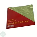 Gilding - Imitation Leaf- GOLD - 14cm SQUARE - 25 sheet pack