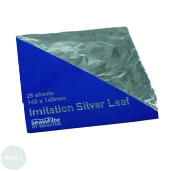 Gilding - Imitation Leaf- SILVER - 14cm SQUARE - 25 sheet pack