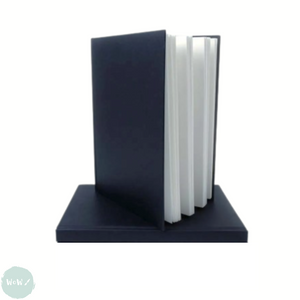 HARDBACK SKETCH BOOK - Square Bound - SEAWHITE - 140gsm - WHITE ALL MEDIA PAPER - 'POPULAR' Size 250 x 190 mm Portrait