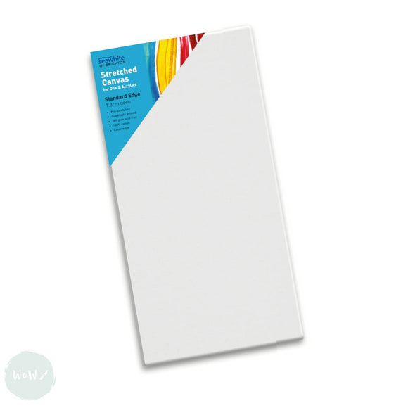 Artists Stretched Canvas - STANDARD Depth - WHITE PRIMED Cotton - SINGLE  - 350 gsm - 30 x 100 cm (approx. 12 x 39