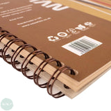 SPIRAL BOUND SKETCHBOOK - Toned Paper - Eco CORN CRUSH Paper - 140gsm - TAN - A4