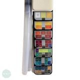 WATERCOLOUR PAINT SET - SEAWHITE - Watercolour Pan Fan - 42 colours & 2 Waterbrush pens
