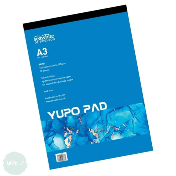 YUPO Synthetic Paper - WHITE - Seawhite - 115gsm - A3 Pad (15 sheets)