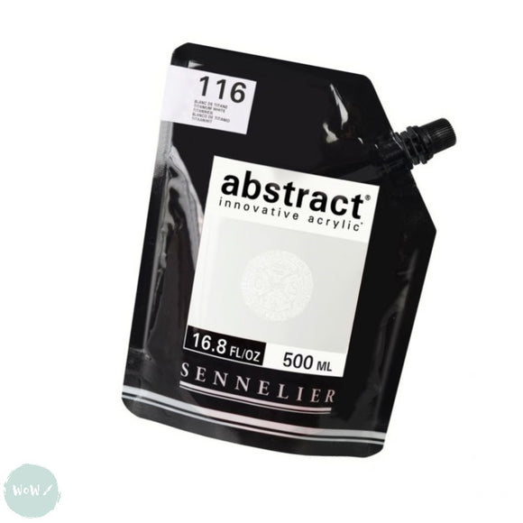 ACRYLIC PAINT - Sennelier ABSTRACT -  500ml pouch - 116 - TITANIUM WHITE