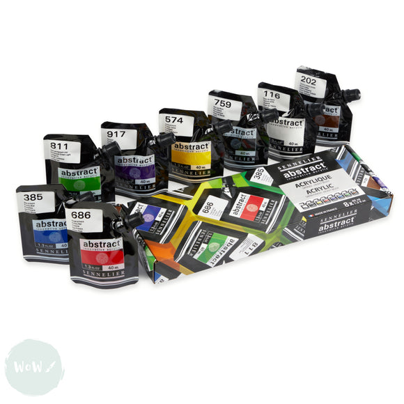 Acrylic Paint Set- Sennelier - ABSTRACT - Introduction Set - 8 Assorted 40ml Pouches