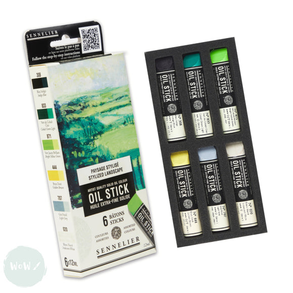 OIL PAINT - OIL STICK - Sennelier - MINI 12ml - SET OF 6 ASSORTED - Landscape