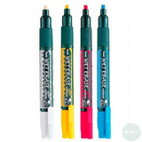 CHALK PAINT MARKERS – Pentel - WET ERASE - Small Chisel Tip – ASSORTED PACK OF 4 (WHITE, RED, YELLOW, BLUE)