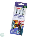 CHALK PAINT MARKERS – Pentel - WET ERASE - Small Chisel Tip – WHITE PACK OF 4