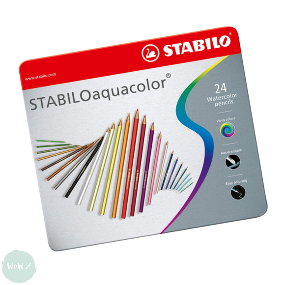 Watercolour Pencil Sets - STABILO Aquacolor – Tin 24 assorted