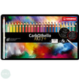 Pastel Pencil Sets - STABILO CarbOthello – Tin 48 assorted, Blending stump, Sharpener & Eraser