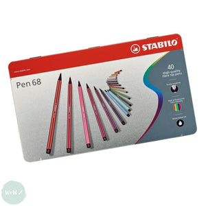 Felt Tip Colouring Pens - STABILO Pen 68 - Metal Tin - 40 - HALF PRICE