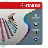 Felt Tip Colouring Pens - STABILO Pen 68 - Metal Tin - 50 - HALF PRICE