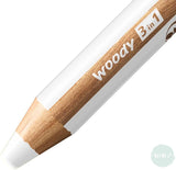 WATER-SOLUBLE WAX PASTEL PENCIL -  Stabilo - WOODY 3 in 1 - Single - WHITE