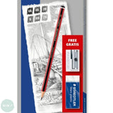 Sketching Set- Staedtler TRADITION Pencils set of 6 - 6B to 2H FREE ERASER & SHARPENER