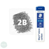 MECHANICAL PENCIL - 0.7mm - REPLACEMENT LEADS - Staedtler - MARS MICRO CARBON -(Tube of 12) - 2B
