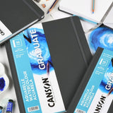 Watercolour Paper - Hardback TRAVEL JOURNAL - CANS0N - Graduate - 250gsm - LIGHT GRAIN - 14 x 21.6 cm LANDSCAPE