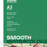 WATERCOLOUR PAPER PAD - SEAWHITE - 350gsm - SMOOTH Surface - A3