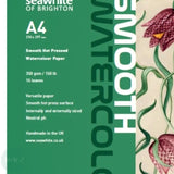 WATERCOLOUR PAPER PAD - SEAWHITE - 350gsm - SMOOTH Surface - A4