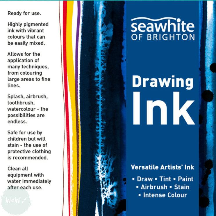 Sign Rite Waw Ink Drawing Ink - Seawhite - ART INK - 500ml Bottle- White – WoW Art Supplies