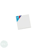 DEEP EDGE White Primed Stretched 100% Cotton Canvas 350gsm  -   – 15 x 15 cm (approx. 6 x 6”)