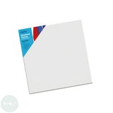 DEEP EDGE White Primed Stretched 100% Cotton Canvas 350gsm   - 60 x 60 cm (approx. 24 x 24")