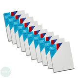 DEEP EDGE White Primed Stretched 100% Cotton Canvas 350gsm  - BOX OF TEN - A4 (210 x 297 mm, 8.3 x 11.7”)