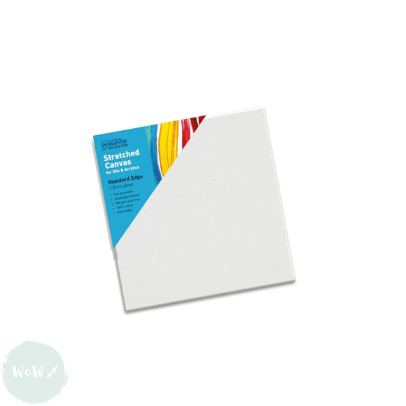 Stretched Canvas - STANDARD Depth - WHITE PRIMED Cotton - SINGLE  - 350 gsm - 15 x 15 cm (approx. 6 x 6