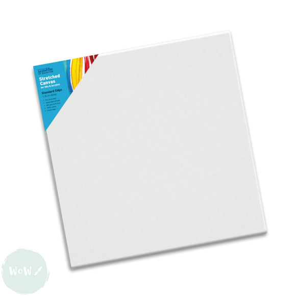 Artists Stretched Canvas - STANDARD Depth - WHITE PRIMED Cotton - SINGLE  - 350 gsm - 70 x 70cm (Approx. 28 x 28
