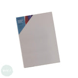 DEEP EDGE White Primed Stretched 100% Cotton Canvas 350gsm  - A2 (420 x 594 mm, 16.5 x 23.4”)