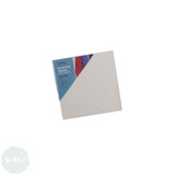 DEEP EDGE White Primed Stretched 100% Cotton Canvas 350gsm  -   – 15 x 15 cm (approx. 6 x 6”)