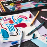 Felt Tip Colouring Pens - STABILO Pen 68, 68 Brush & 88 - Metal Tin - 30 - Ten assorted colours LESS THAN HALF PRICE