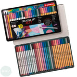 Felt Tip Colouring Pens - STABILO Pen 68, 68 Brush & 88 - Metal Tin - 30 - Ten assorted colours LESS THAN HALF PRICE