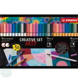 Felt Tip Colouring Pens - STABILO Pen 68, 68 Brush & 88 - Metal Tin - 30 - Ten assorted colours LESS THAN HALF PRICE