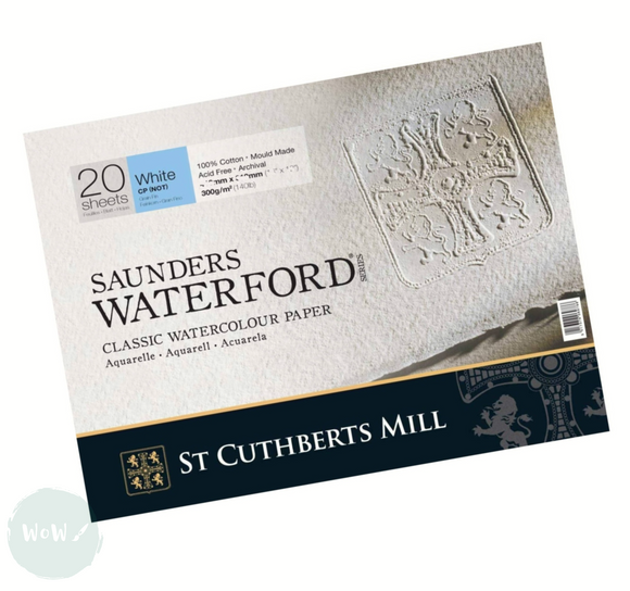 Watercolour Paper - BLOCK - Saunders WATERFORD - 140lb / 300gsm - NOT Surface -  16 x 12