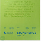 DRAWING PAPER PAD - Legion Paper - STONEHENGE - 15 sheets 250gsm - 11 x 14” WHITE