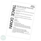 Tracing Down - Image Trace - TRACE DOWN PAPER - A4 - FIVE sheets - WHITE
