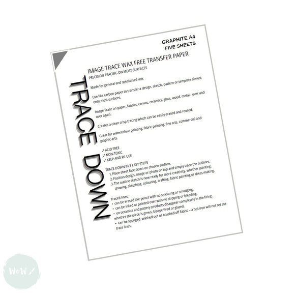 Tracing Down - Image Trace - TRACE DOWN PAPER - A4 - FIVE SHEETS - GRAPHITE