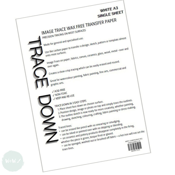 Tracing Down - Image Trace - TRACE DOWN PAPER  - A3 - Single sheet - WHITE