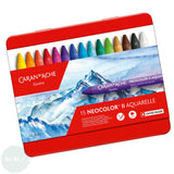 Oil Pastel Set - Caran D'ache - NEOCOLOR II Aquarelle - Water-soluble Wax Crayons Tin of 15