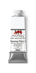 Michael Harding Handmade Oil 40ml tube-	Titanium White No. 2 (Linseed) 40ml (series 1)