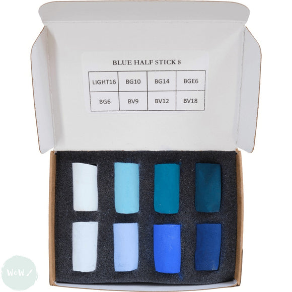 Soft Pastel Sets - Unison Colour - MINI SET - 8 Assorted -  BLUE