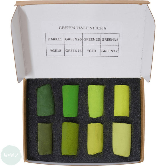 Soft Pastel Sets - Unison Colour - MINI SET - 8 Assorted -  GREEN