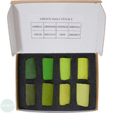 Soft Pastels Sets - UNISON Half Pastel - 8 colours - GREEN