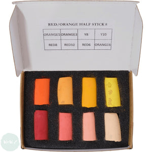 Soft Pastel Sets - Unison Colour - MINI SET - 8 Assorted -  RED & ORANGE