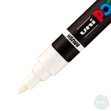 PAINT MARKER - POSCA - Brush Tip - PC-5BR - 1 -4 mm FLEXIBLE TIP - Standard Colours - SINGLE - White