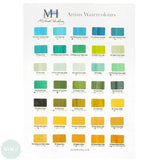 ARTISTS WATERCOLOUR TUBE- 15ml - MICHAEL HARDING - HANDPAINTED colourchart