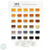 ARTISTS WATERCOLOUR TUBE- 15ml - MICHAEL HARDING - HANDPAINTED colourchart