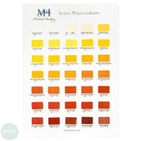 ARTISTS WATERCOLOUR TUBE- 15ml - MICHAEL HARDING - HANDPAINTED colourchart